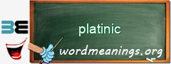 WordMeaning blackboard for platinic
